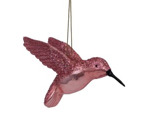 Vondels Ornament glass pink opal hummingbird