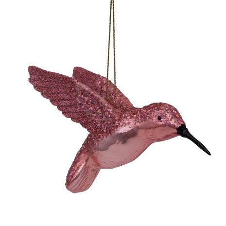 Vondels Ornament glass pink opal hummingbird