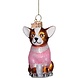 Vondels Ornament glass Chihuahua w/pink t-shirt