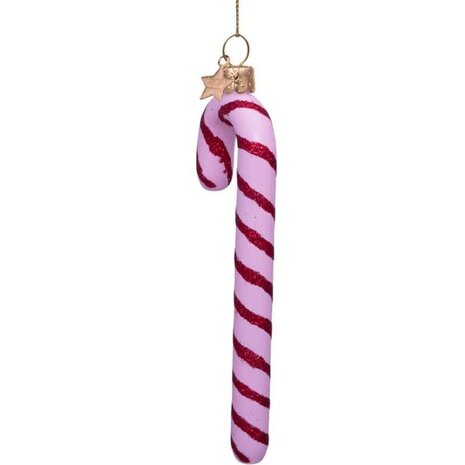 Vondels Ornament glass love pink candy cane
