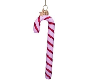 Vondels Ornament glass love pink candy cane