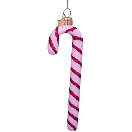Vondels Ornament glass love pink candy cane