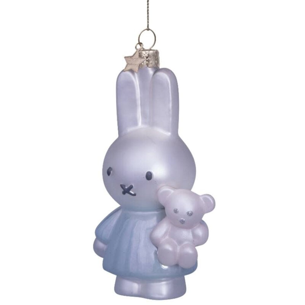 Vondels Ornament glass Nijntje/Miffy baby blue w/bear w/box