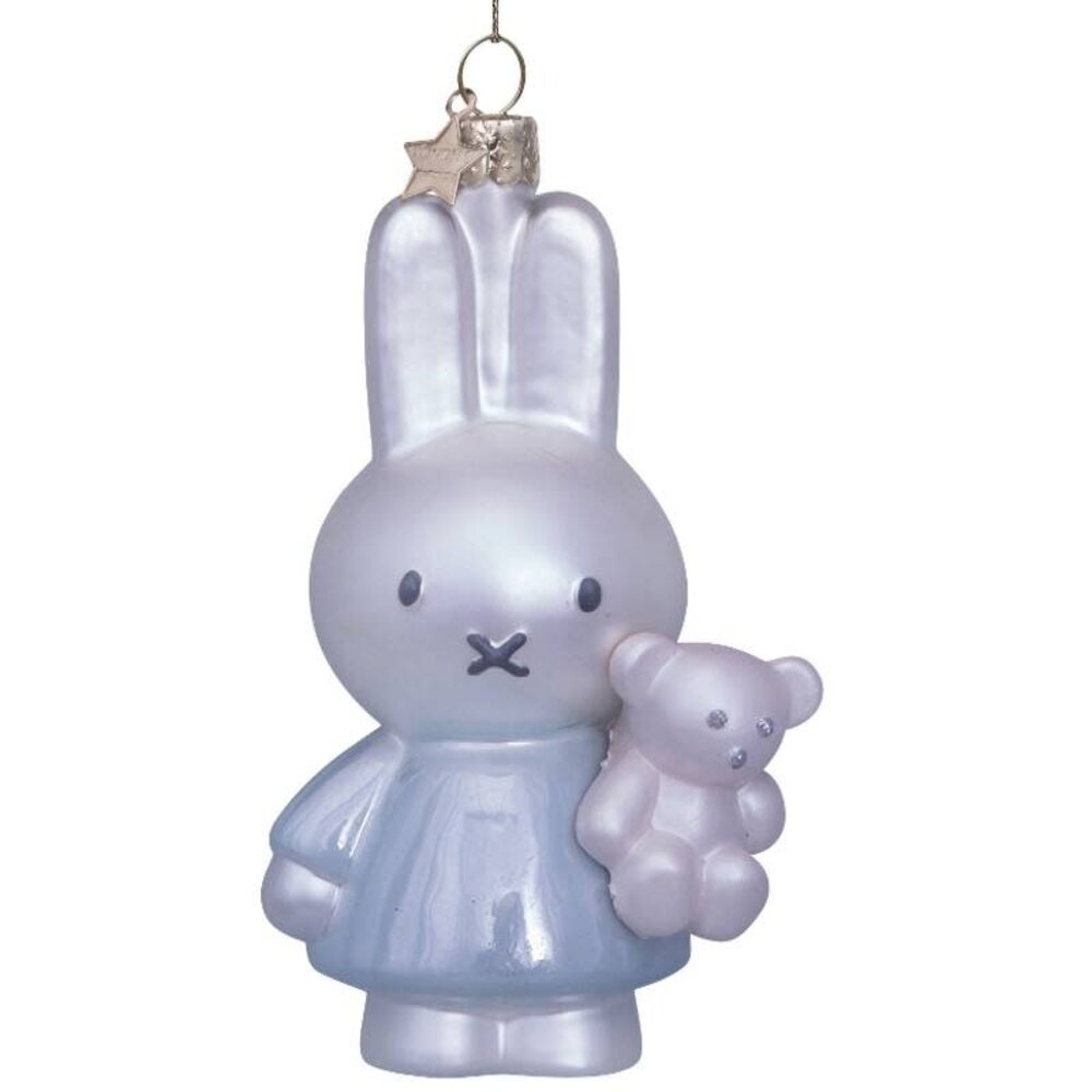 Vondels Ornament glass Nijntje/Miffy baby blue w/bear w/box