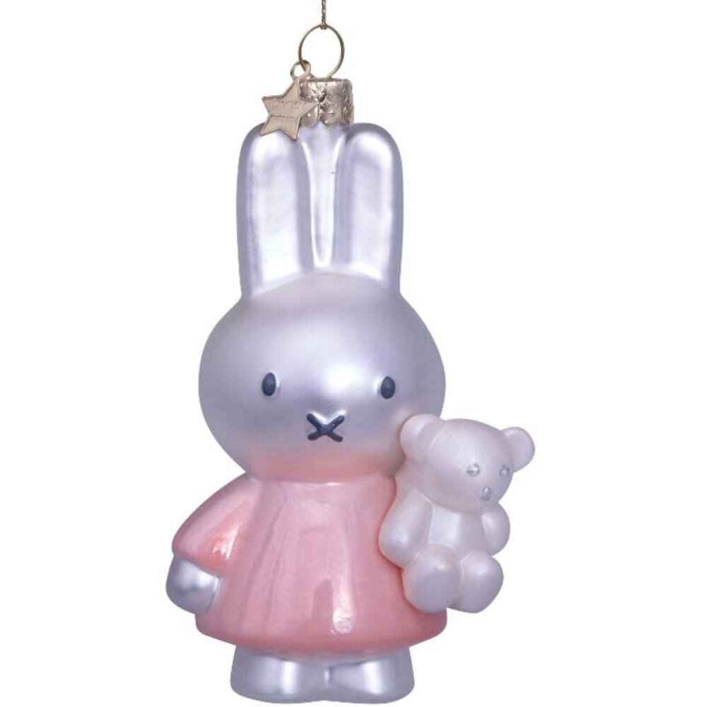 Vondels Ornament glass Nijntje/Miffy baby pink w/bear w/box