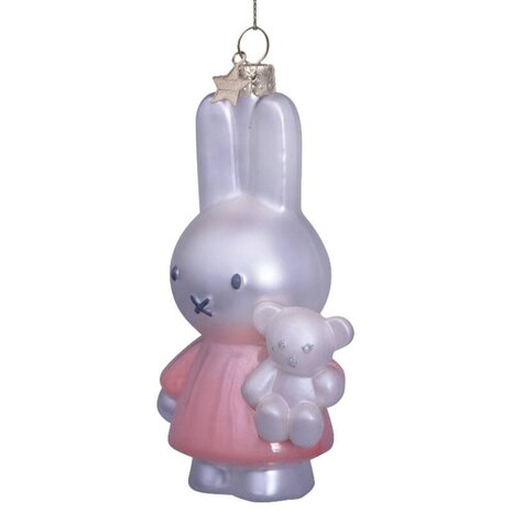 Vondels Ornament glass Nijntje/Miffy baby pink w/bear w/box