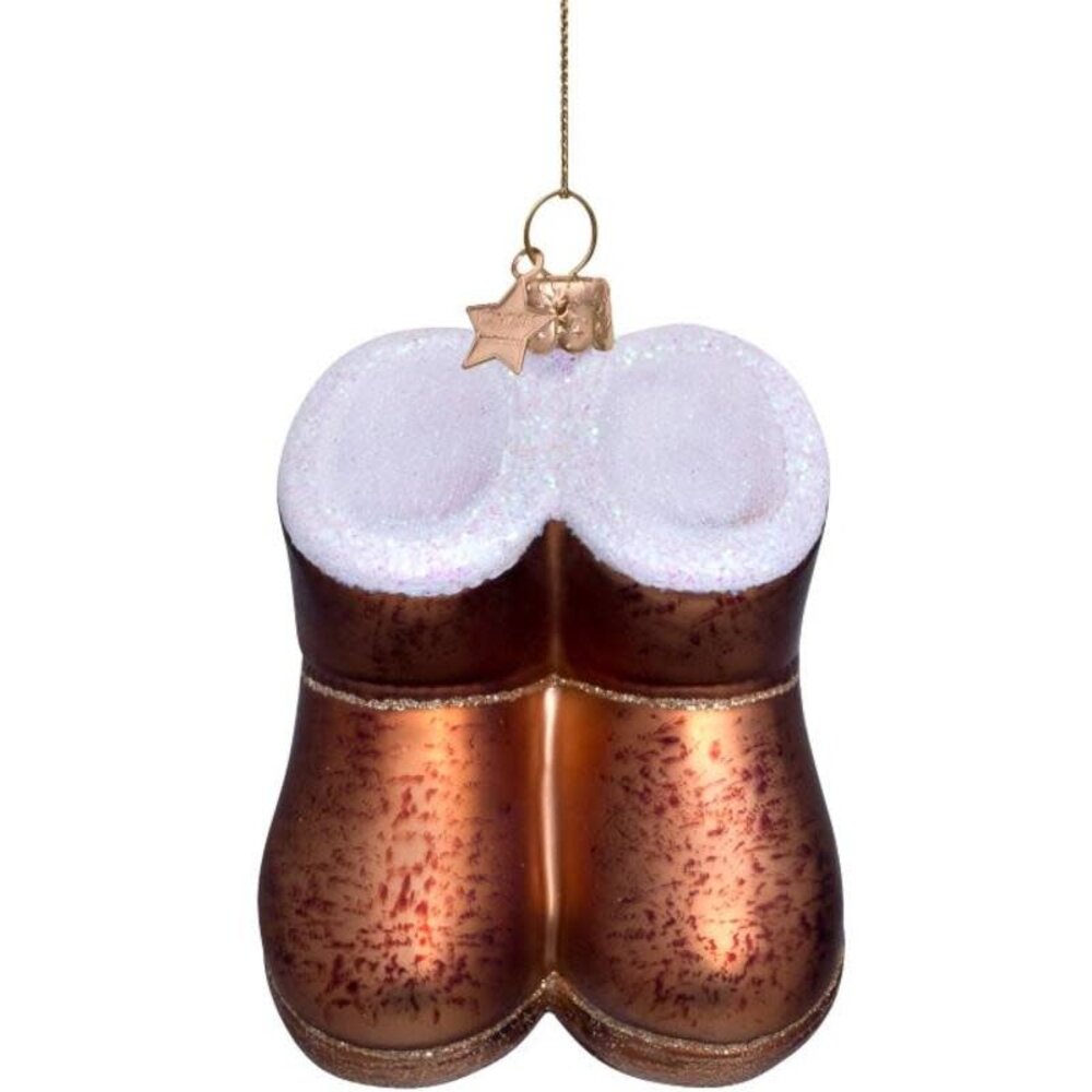 Vondels Ornament glass brown suede boots