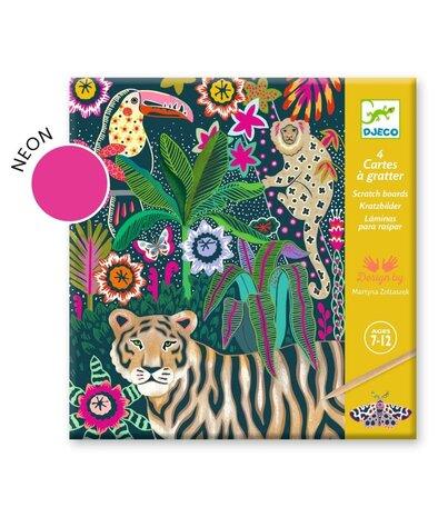 Djeco Kraskaarten in Fluokleur