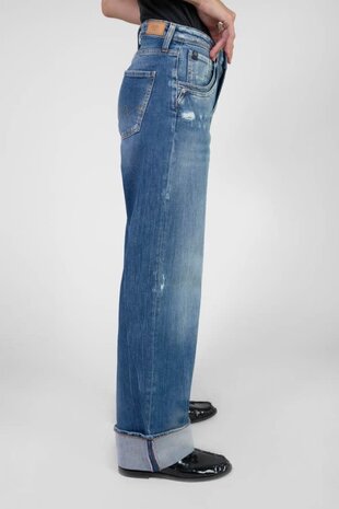 Le Temps des Cerises Jeans 400/28 regular loose Revers high waist destroy - Blue N°3 Le Temps des Cerises Jeans 400/28 regular loose Revers high waist destroy - Blue N°3