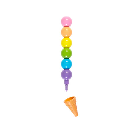 Ooly Rainbow Scoops Stacking Erasable Crayons + Scented Eraser