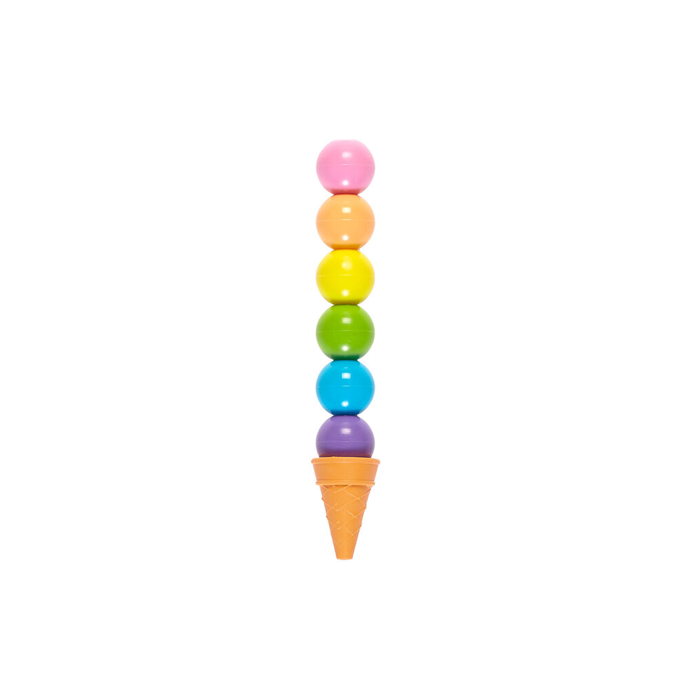 Ooly Rainbow Scoops Stacking Erasable Crayons + Scented Eraser