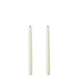 Uyuni LED taper candle, Ivory, Smooth, 2-pack,  2,3x25 cm