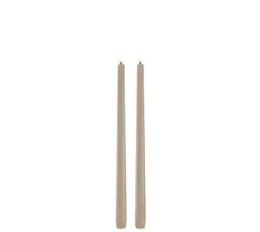 Uyuni LED slim taper candle, Beige, Smooth, 2-pack,  2,3x32 cm Uyuni LED slim taper candle, Beige, Smooth, 2-pack,  2,3x32 cm