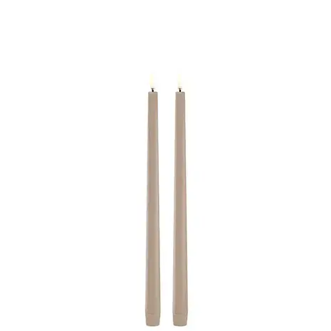 Uyuni LED slim taper candle, Beige, Smooth, 2-pack,  2,3x32 cm Uyuni LED slim taper candle, Beige, Smooth, 2-pack,  2,3x32 cm