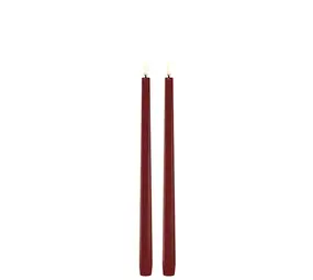 Uyuni LED slim taper candle, Carmine red, Smooth, 2- pack, 2,3x32 cm Uyuni LED slim taper candle, Carmine red, Smooth, 2- pack, 2,3x32 cm