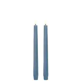 Uyuni LED taper candle, Hazy blue, smooth, 2-pack,  2,3x25 cm Uyuni LED taper candle, Hazy blue, smooth, 2-pack,  2,3x25 cm