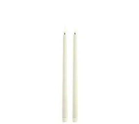 Uyuni LED slim taper candle, Ivory, Smooth, 2-pack,  2,3x32 cm