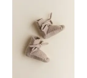 Hvid Booties - 0-9 mnd - Sand