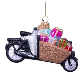 Vondels Ornament glass bakfiets with gifts