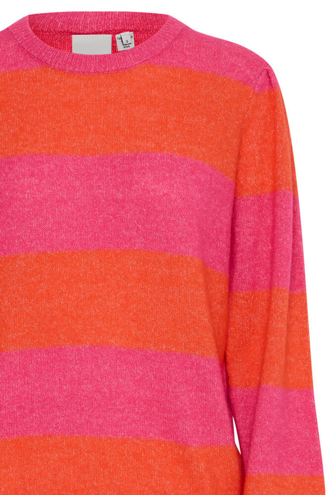 ICHI Dust LS Stripe Pullover – Pink Yarrow ICHI Dust LS Stripe Pullover – Pink Yarrow