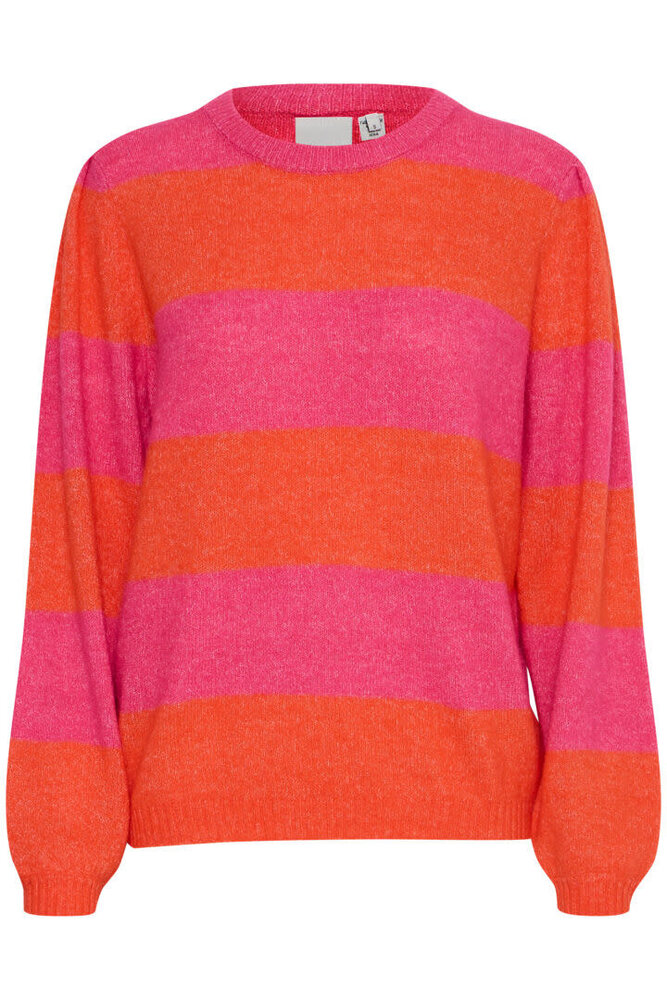 ICHI Dust LS Stripe Pullover – Pink Yarrow ICHI Dust LS Stripe Pullover – Pink Yarrow