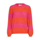 ICHI Dust LS Stripe Pullover – Pink Yarrow