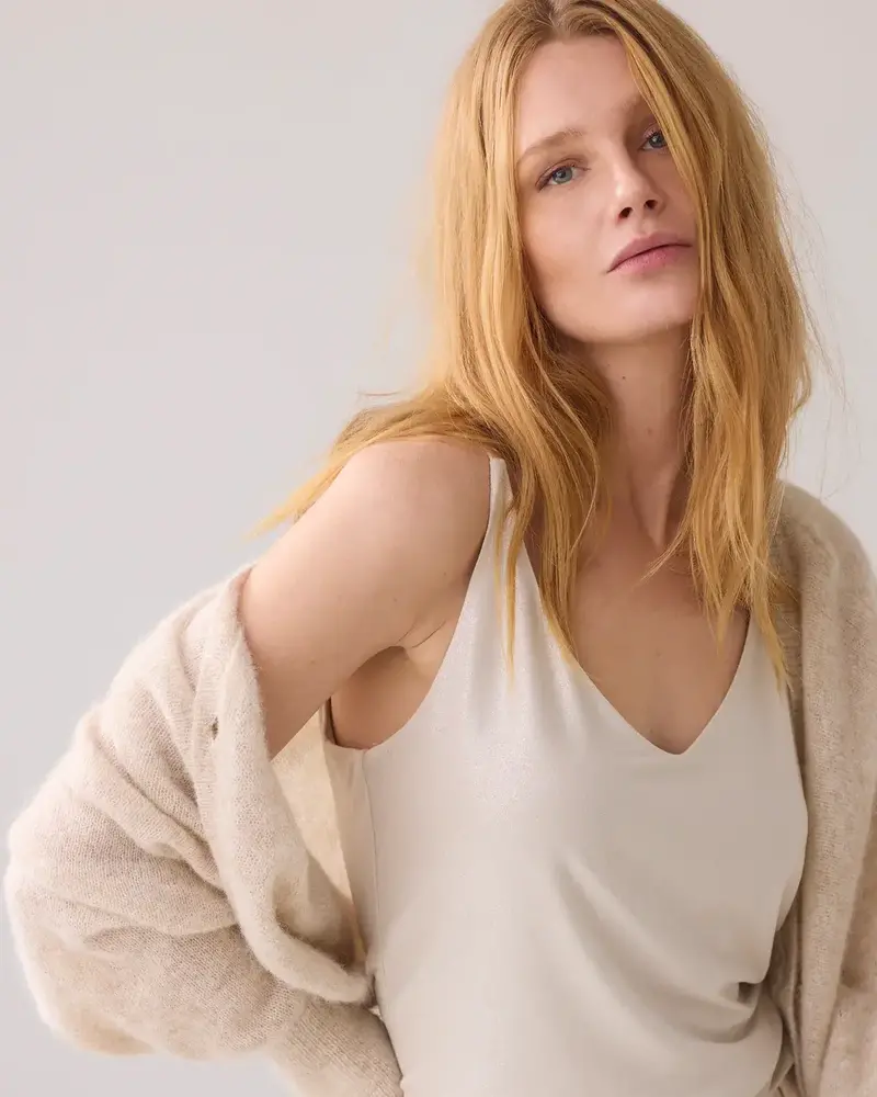 Summum Woman Reversible Singlet Metallic Coated Jersey - Pebblebeige Summum Woman Reversible Singlet Metallic Coated Jersey - Pebblebeige