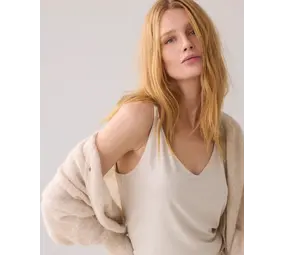 Summum Woman Reversible Singlet Metallic Coated Jersey - Pebblebeige