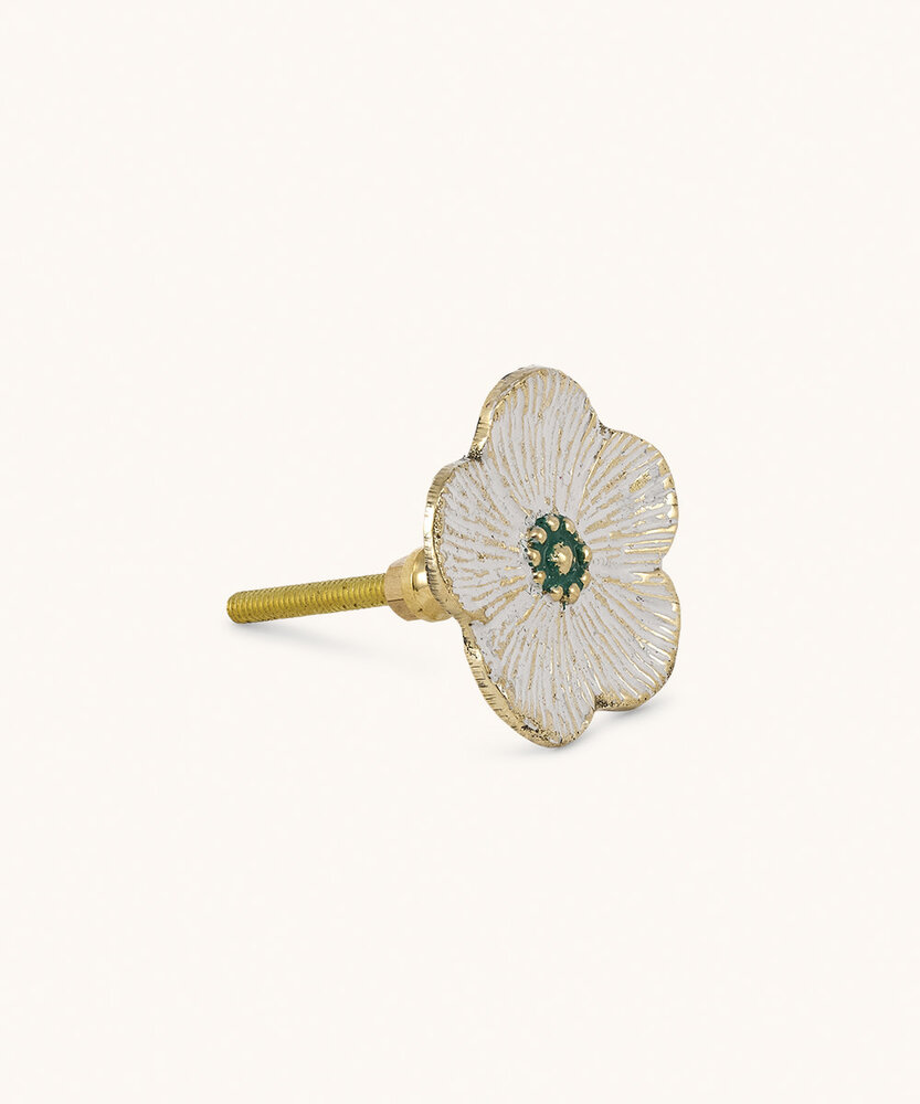 Doing Goods Faye Flower Knob - White