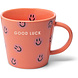Vondels Cappuccino cup smileys GOOD LUCK - Coral Vondels Cappuccino cup smileys GOOD LUCK - Coral