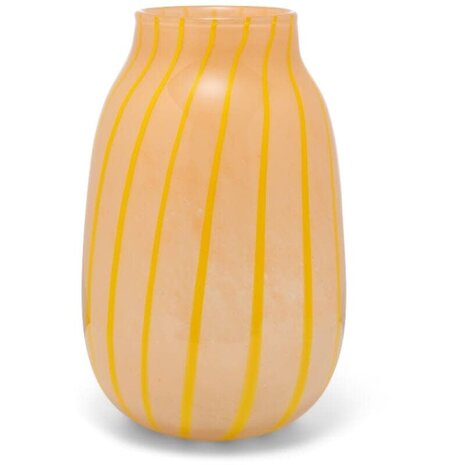 Vondels Vase Glass Stripes 27,5cm  - Yellow Vondels Vase Glass Stripes 27,5cm  - Yellow