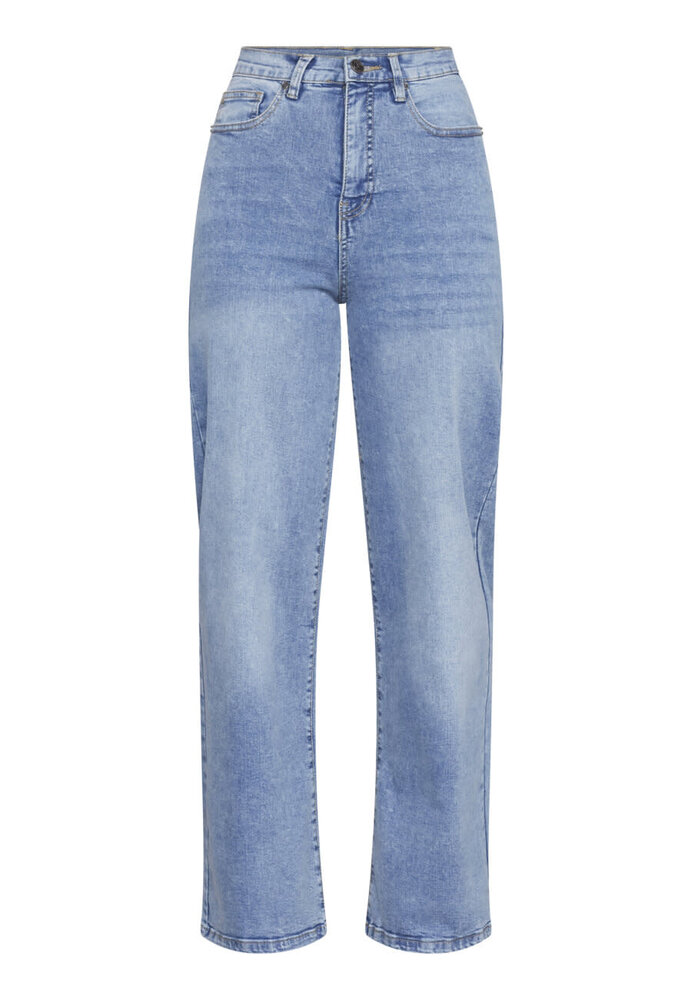 SistersPoint Owi Wide Jeans – Medium Blue Wash