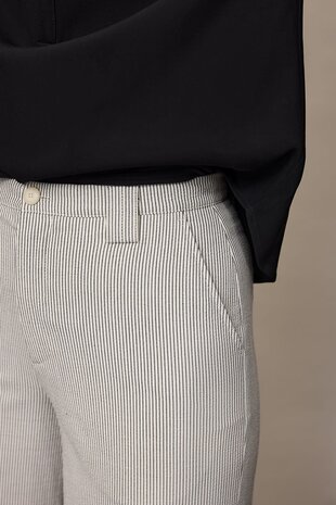 Corel Amsterdam Liv Pants seersucker - Ecru/Black Corel Amsterdam Liv Pants seersucker - Ecru/Black