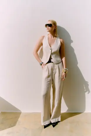 Cph Muse Nature Wide Pant - Jet Stream melange