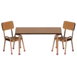 Maileg Table and chair set, Mouse - Dark powder