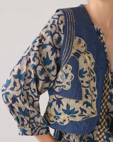 Summum Woman Gilet Block Print - Navynoir Summum Woman Gilet Block Print - Navynoir