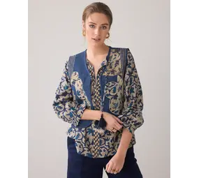 Summum Woman Gilet Block Print - Navynoir Summum Woman Gilet Block Print - Navynoir