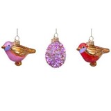 Vondels Ornament glass Easter set two birds and egg w/box Vondels Ornament glass Easter set two birds and egg w/box
