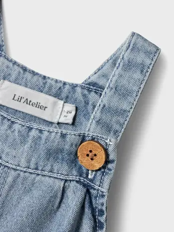 Lil' Atelier Funda Short Overall - Medium Blue Denim Lil' Atelier Funda Short Overall - Medium Blue Denim