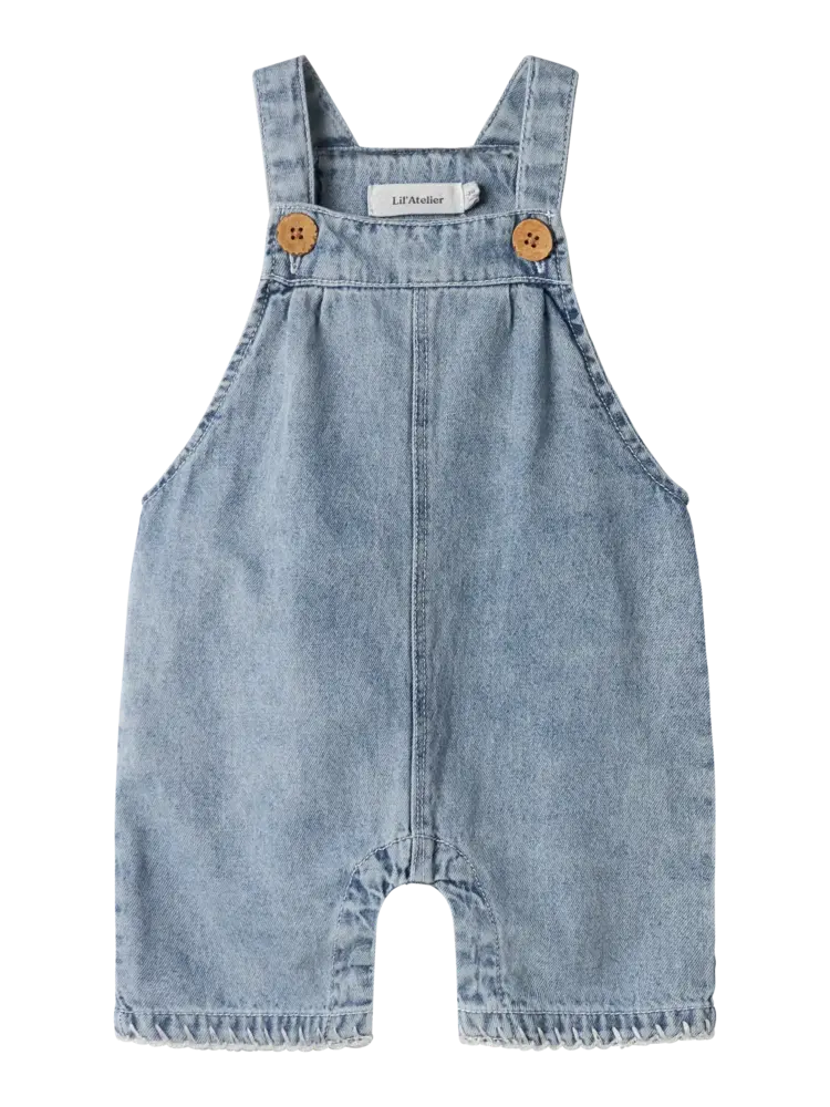 Lil' Atelier Funda Short Overall - Medium Blue Denim Lil' Atelier Funda Short Overall - Medium Blue Denim