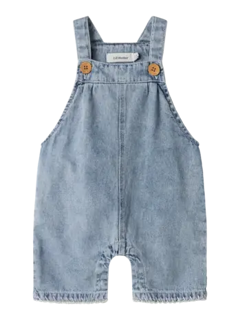 Lil' Atelier Funda Short Overall - Medium Blue Denim Lil' Atelier Funda Short Overall - Medium Blue Denim