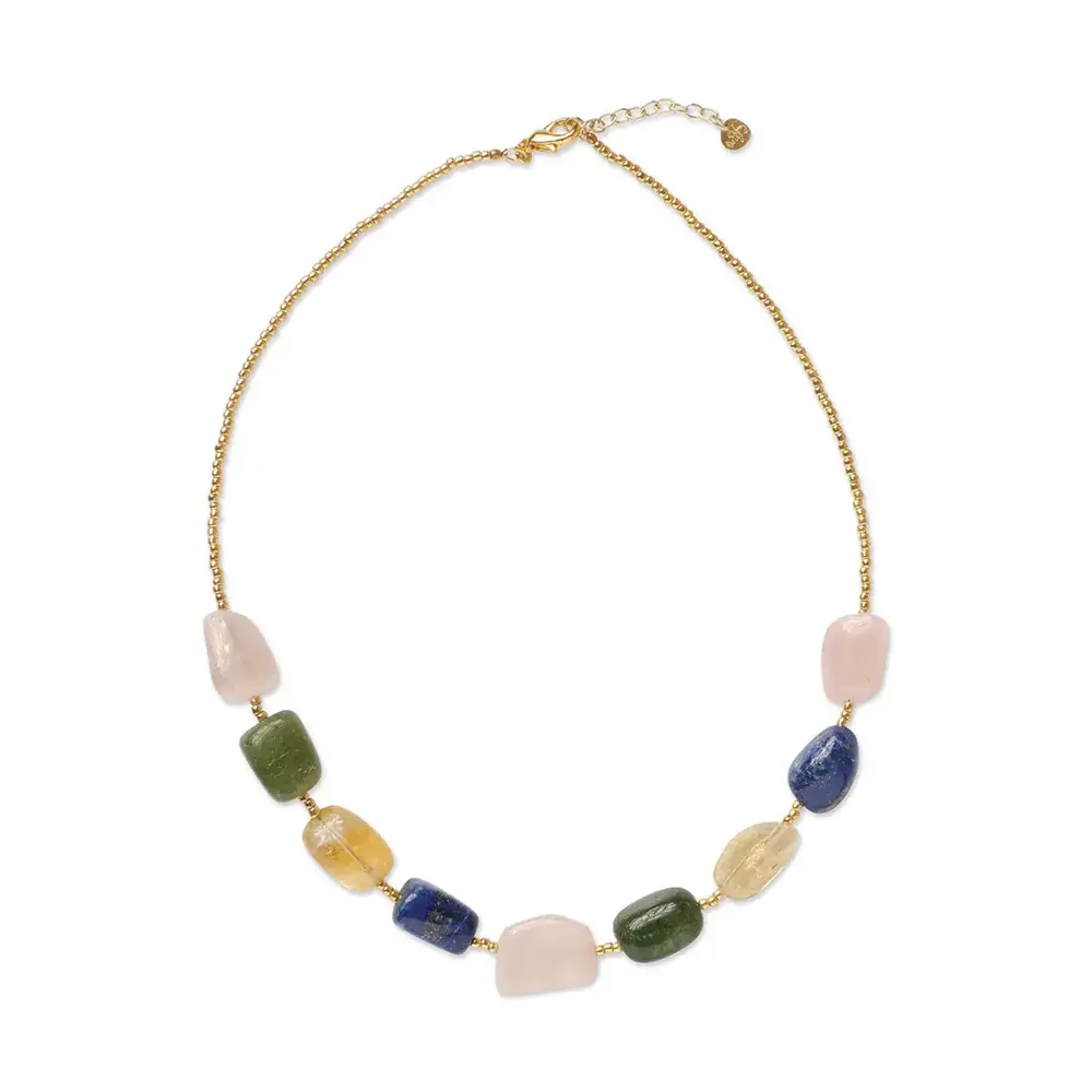A Beautiful Story Excessive Rose Quartz Aventurine Lapis Citrine Necklace GC A Beautiful Story Excessive Rose Quartz Aventurine Lapis Citrine Necklace GC