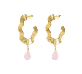 A Beautiful Story Ambitious Rose Quartz Earrings GP A Beautiful Story Ambitious Rose Quartz Earrings GP