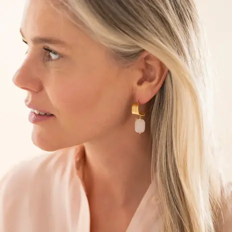 A Beautiful Story Honest Rose Quartz Earrings GP A Beautiful Story Honest Rose Quartz Earrings GP