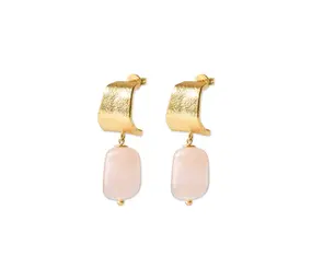 A Beautiful Story Honest Rose Quartz Earrings GP A Beautiful Story Honest Rose Quartz Earrings GP