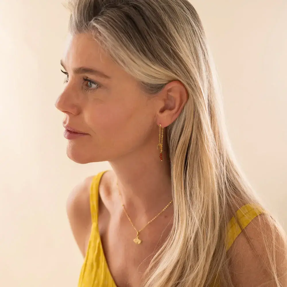 A Beautiful Story Felicity Citrine Carnelian Earrings GP