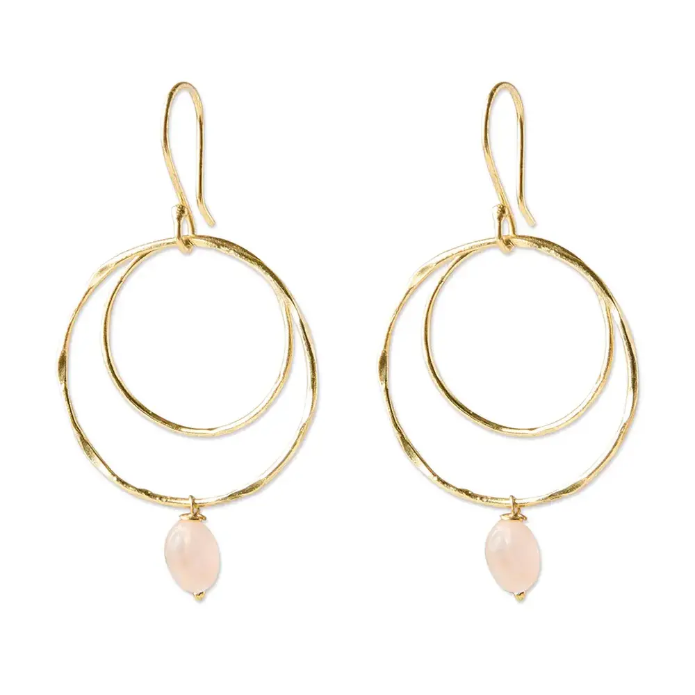 A Beautiful Story Enjoyable Rose Quartz Earrings GP A Beautiful Story Enjoyable Rose Quartz Earrings GP