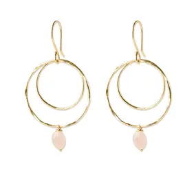 A Beautiful Story Enjoyable Rose Quartz Earrings GP A Beautiful Story Enjoyable Rose Quartz Earrings GP
