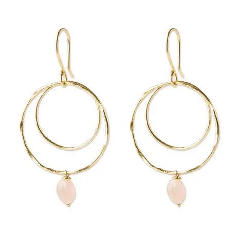 A Beautiful Story Enjoyable Rose Quartz Earrings GP A Beautiful Story Enjoyable Rose Quartz Earrings GP