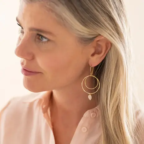 A Beautiful Story Enjoyable Rose Quartz Earrings GP A Beautiful Story Enjoyable Rose Quartz Earrings GP